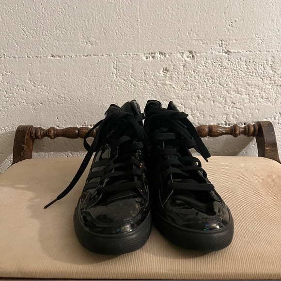 NWOB Adidas 7 Extaball Black Iridescent High Top Sneaker Holographic Basketball - Picture 2 of 6